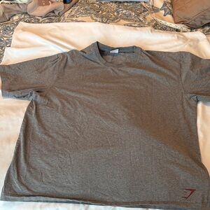 Gymshark Gray T-Shirt with Maroon Logo-EUC